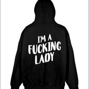 FUCKING LADY • BLACK HOODIE • LINDA FINEGOLD